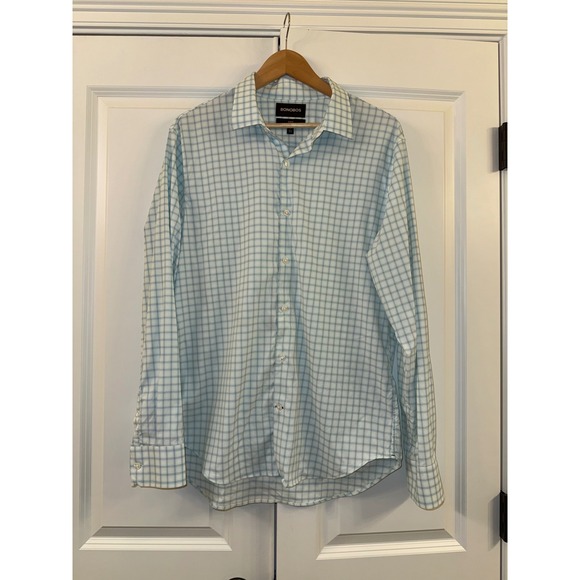 Bonobos Other - Bonobos Men's Slim Fit Long Sleeve Button Down Shirt Plaid Light Blue Size L